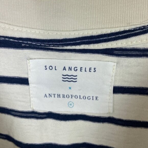 Anthropologie La Vie En Rose Graphic Tee Striped Sol Angeles‎ Size XS Boho Top - Picture 4 of 10